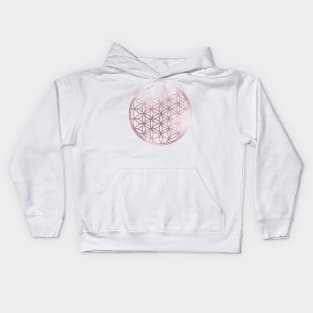 Flower of Life, Faux Rose Gold Kids Hoodie